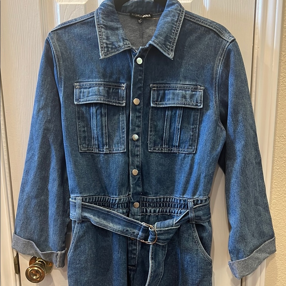 Fashion Nova Day Trips Denim Jumpsuit - Picture 5 of 10